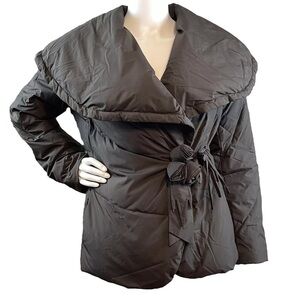 Seventy Real Down Quilted Puffer Snap Coat Jacket Gray-Brown Size IT49 US4 Small